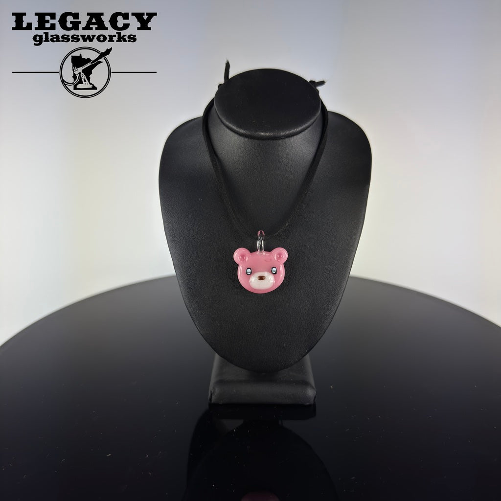 Renee Patula Pink Bear Face Pendant
