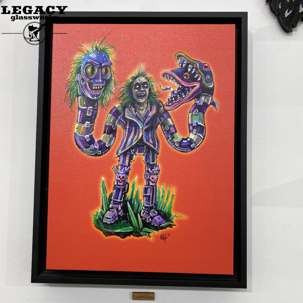 "Beetlle Juice Mech" Hand Embellished Canvas Print by Eli Libson