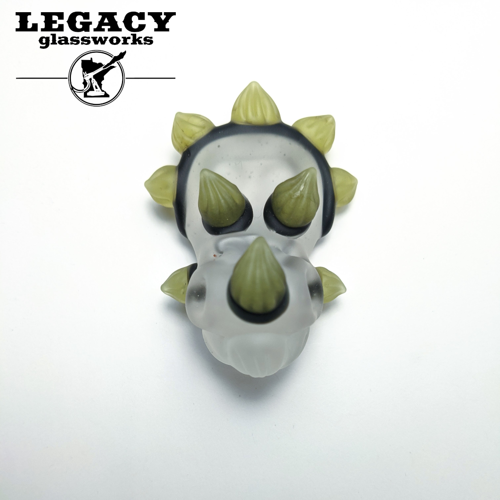 Appalachian Glass Expression (A.G.E.) UV Triceratops Skull Pendant