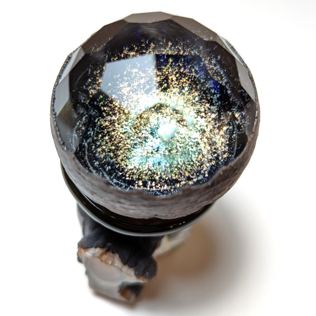 Gram Master Jay x DBlock Facets Heady Faceted Opal Marble w/Minnesota Agate Stand