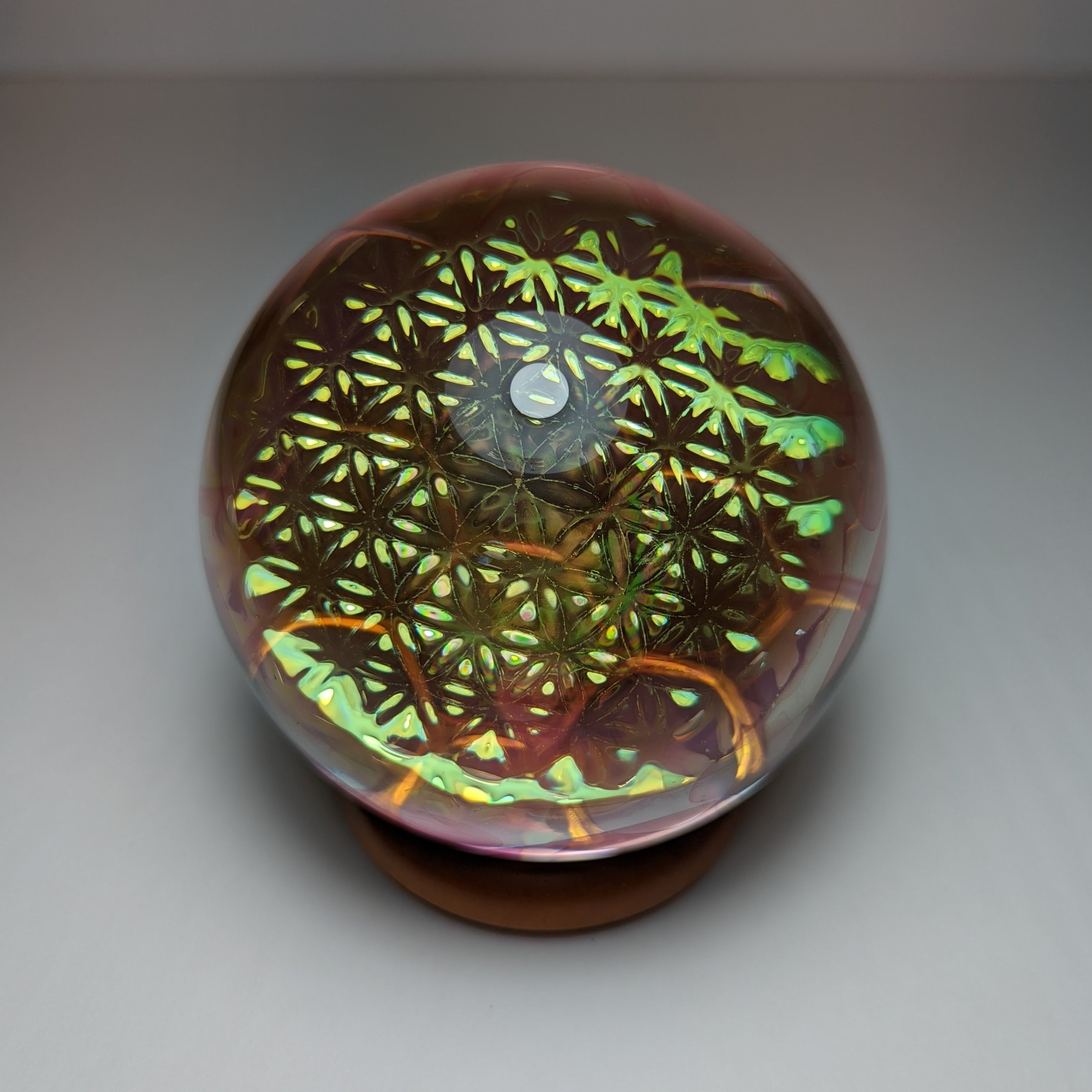 Jes Durfee Big Fumed Honeycomb/Flower of Life Marble