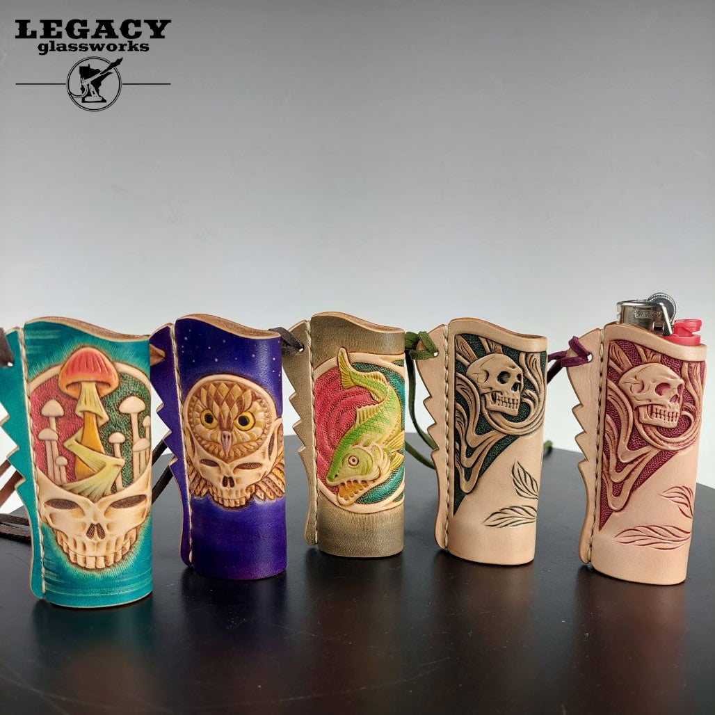 Kinoko Heads Leather Lighter Case