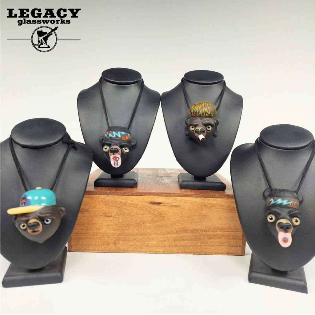 Obe Glass Bear Pendants