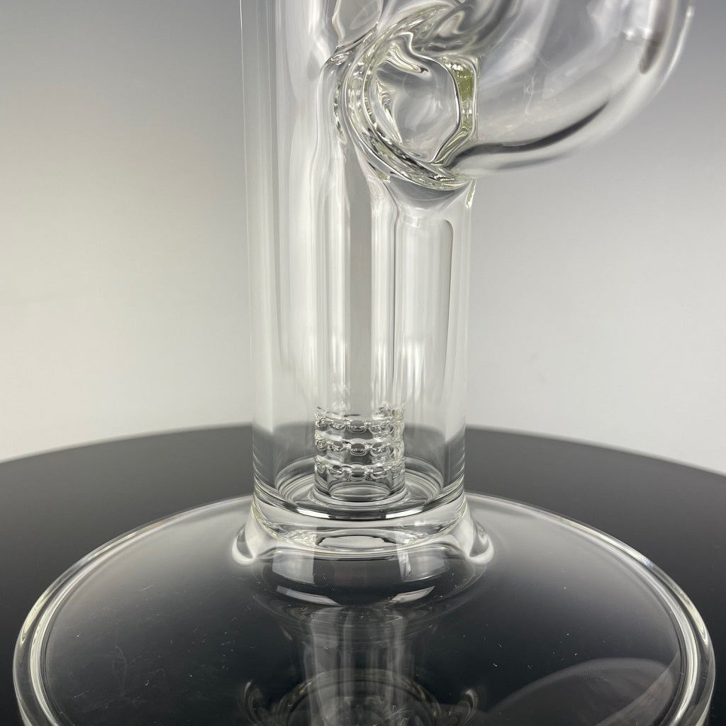 Sovereignty Glass Clear 50mm Grid Dome- Fixed 180 Straight Neck (#10)